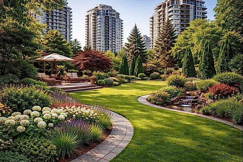 Avrupa Yakası ilçelerinde site ve villa bahçeleri için uygulanan profesyonel peyzaj hizmetleri