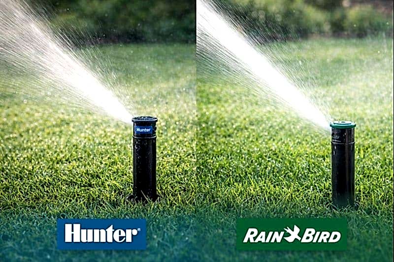 Hunter ve Rain Bird marka pop-up fıskiyelerle kurulan otomatik çim sulama sistemi uygulaması